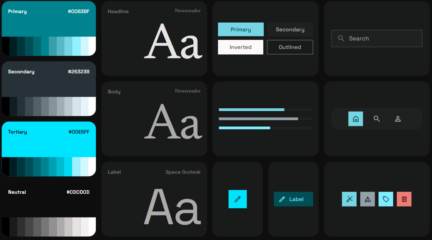 Final style guide output from Stitch